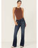Image #1 - Shyanne Women's Joni High Rise Trouser Stretch Denim Jeans, Medium Wash, hi-res