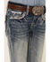 Image #2 - Grace In LA Girls' Medium Wash Border Pocket Bootcut Jeans, Blue, hi-res