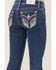 Image #4 - Miss Me Girls' Dark Wash Americana Wing Faux Flap Pocket Bootcut Stretch Denim Jeans , Blue, hi-res