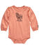 Image #1 - Carhartt Infant Girls' Horses Long Sleeve Onesie , Peach, hi-res