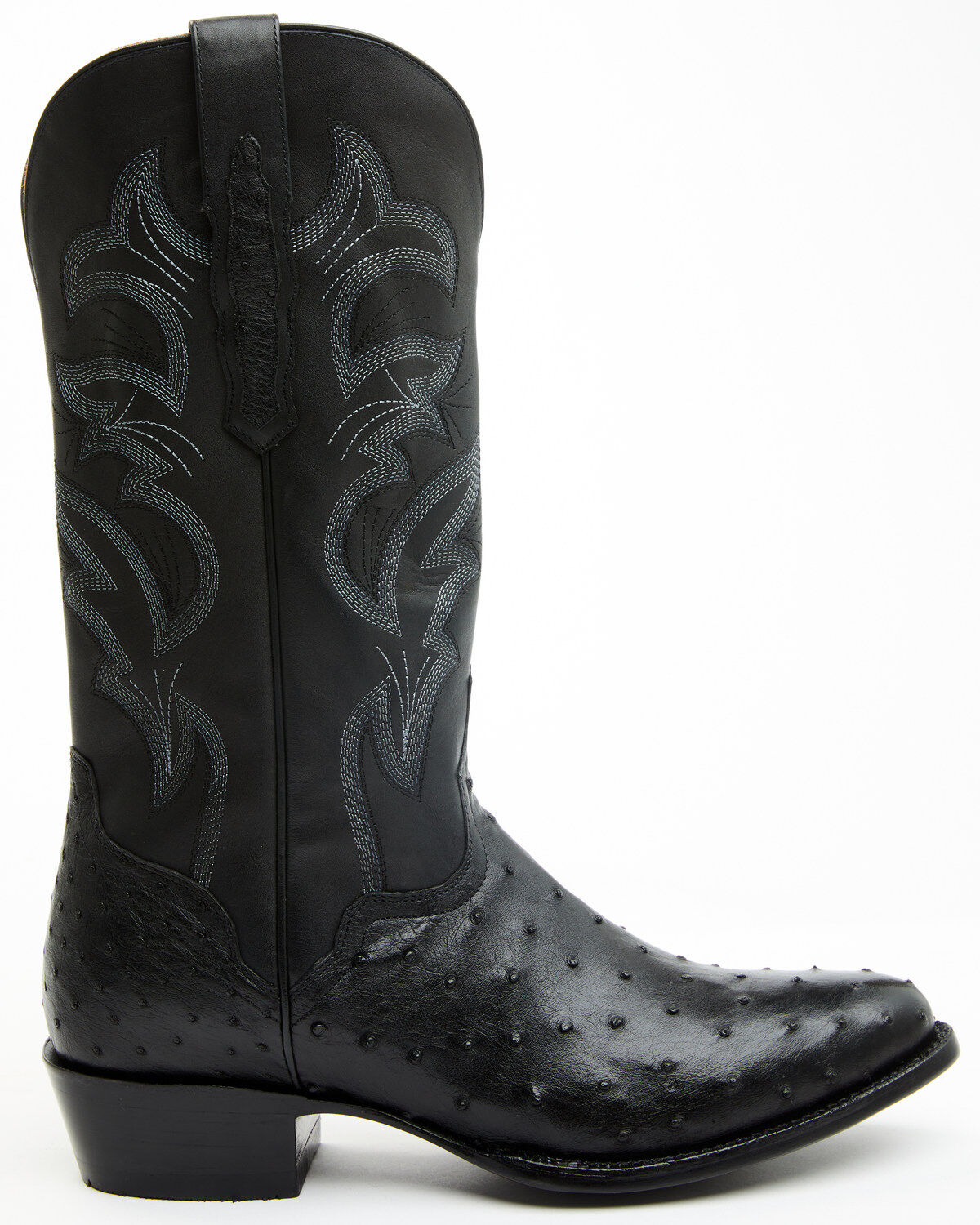 Image #2 - EL Dorado Men's Full Quill Ostrich Exotic Western Boots - Round Toe, Black, hi-res