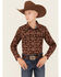 Image #1 - Cody James Boys' Bite The Bullet Southwestern Print Snap Western Shirt , Brown, hi-res