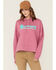 Image #1 - Carhartt Women's Tencel&trade; Fiber Series Loose Fit Graphic Hoodie, Dark Pink, hi-res