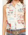 Image #3 - Shyanne Women's Santa Clara Conversation Print Sleeveless Snap Western Shirt, Cream, hi-res