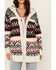 Image #3 - Cleo + Wolf Women's Carmen Southwestern Print Hooded Cardigan , Oatmeal, hi-res