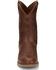 Image #4 - Justin Men's Roper Western Boots - Round Toe, Brown, hi-res