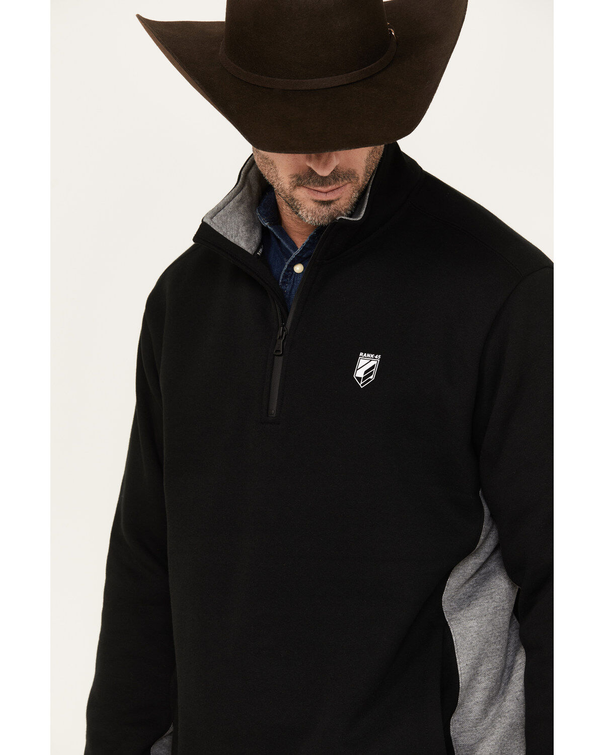 Image #2 - RANK 45&reg; Men's Bring it 1/4 Zip Pullover, Black, hi-res