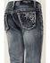 Image #4 - Grace In LA Little Girls' Medium Wash Floral Pocket Stretch Bootcut Jeans, Blue, hi-res