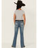 Image #1 - Shyanne Girls' Shayla Bootcut Embroidery Stretch Denim Jeans, , hi-res