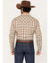 Image #4 - Cody James Men's Buck Off Plaid Print Long Sleeve Snap Western Shirt, Brown, hi-res