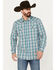 Image #1 - Moonshine Spirit&reg; Men's Agave Plaid Print Long Sleeve Western Snap Shirt, Grey, hi-res