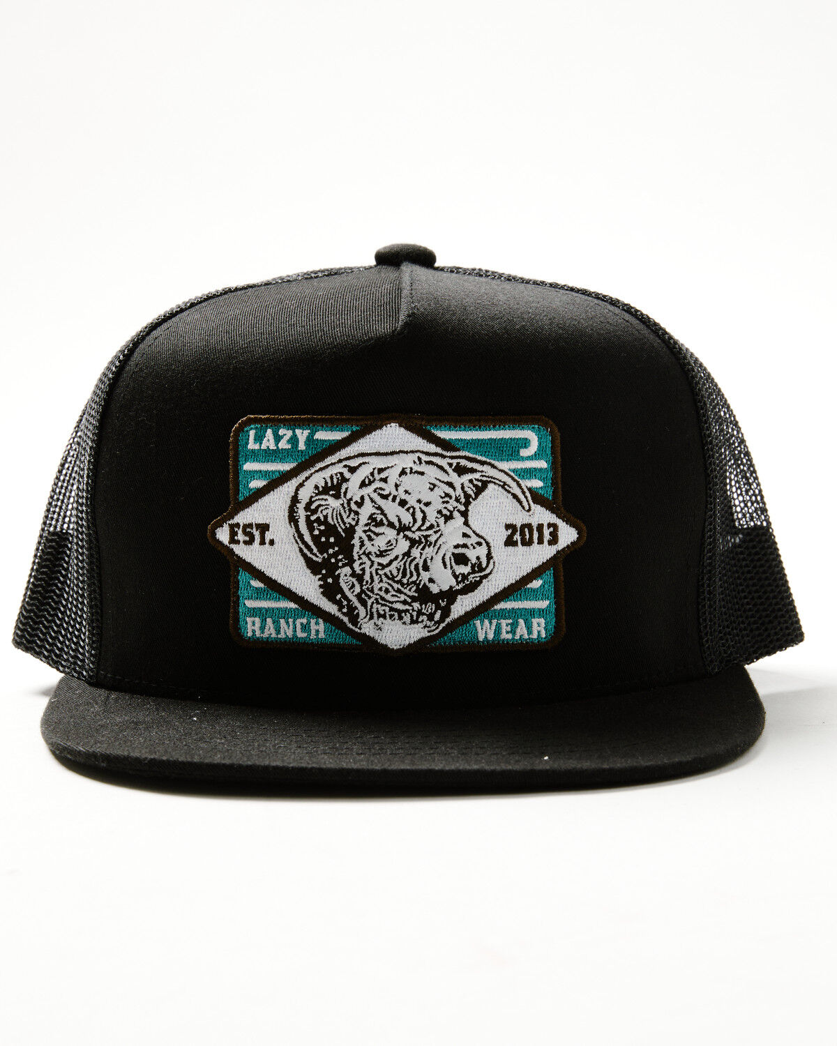 Image #1 - Lazy J Ranch Wear Boys' Iron Horn Ball Cap, Black, hi-res