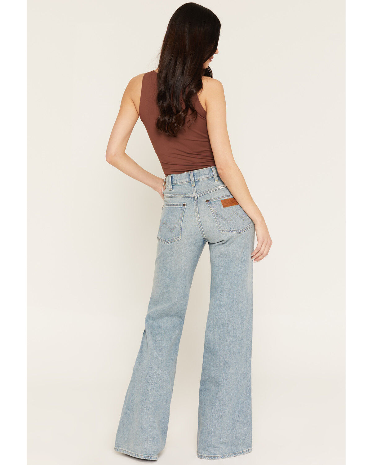 Image #3 - Wrangler Women's High Rise Light Wash 70's Flare Stretch Denim Jeans, Light Wash, hi-res