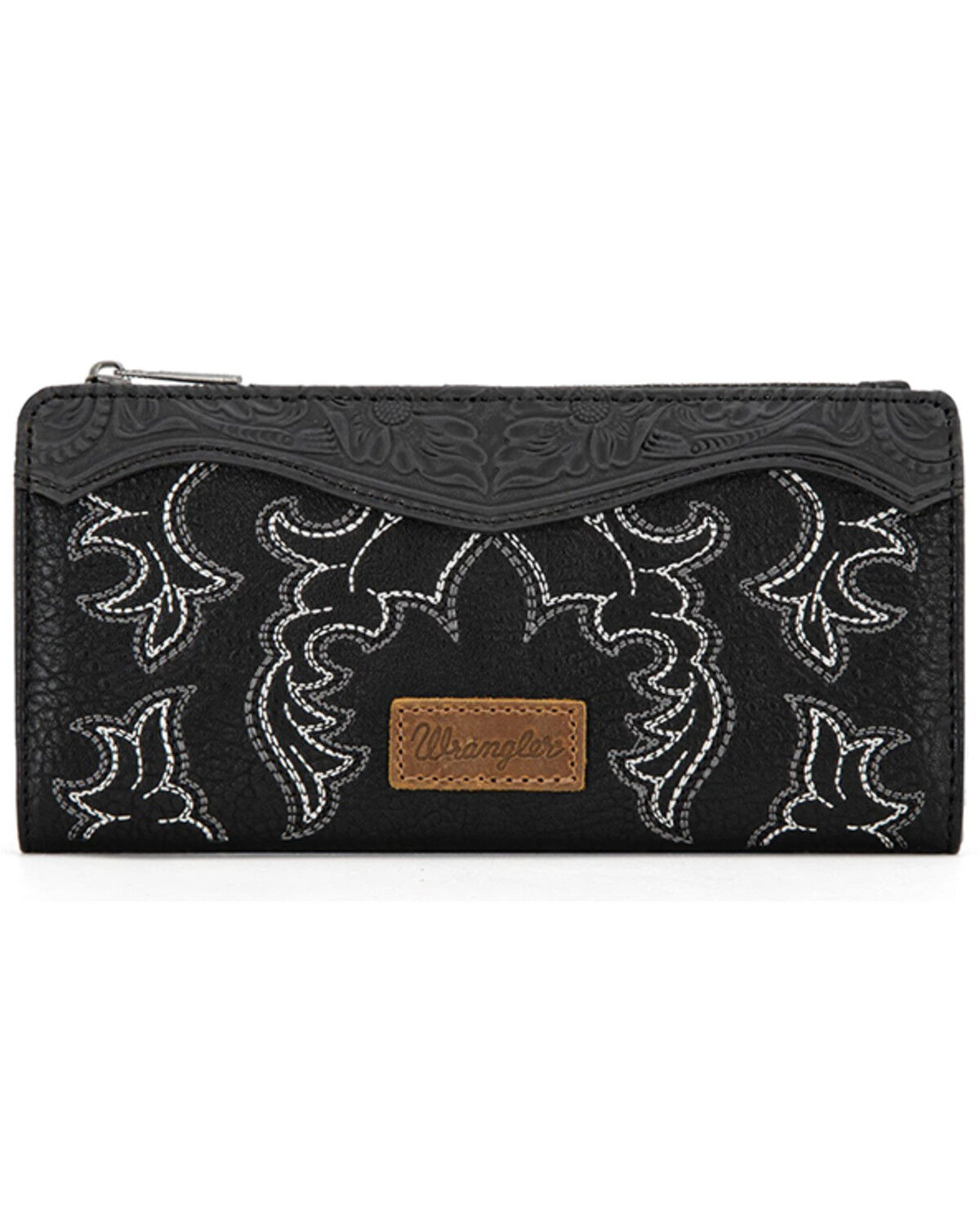 Image #1 - Wrangler Women's Jessie Embroidered Bifold Wallet, Black, hi-res