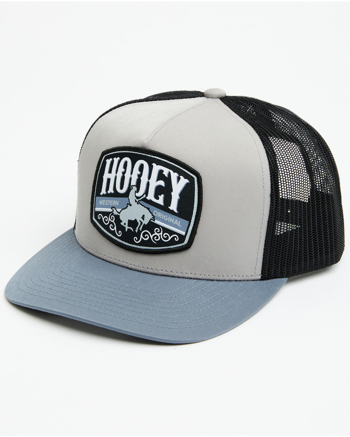 Hooey Men's Salado Logo Trucker Cap, Black/grey, hi-res