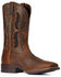 Image #1 - Ariat Men's Distressed Dash VentTEK Ultra Bantamweight Performance Western Boots - Broad Square Toe, Brown, hi-res