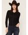 Image #1 - Idyllwind Women's Norwood Solid Long Sleeve Snap Thermal Shirt, Black, hi-res