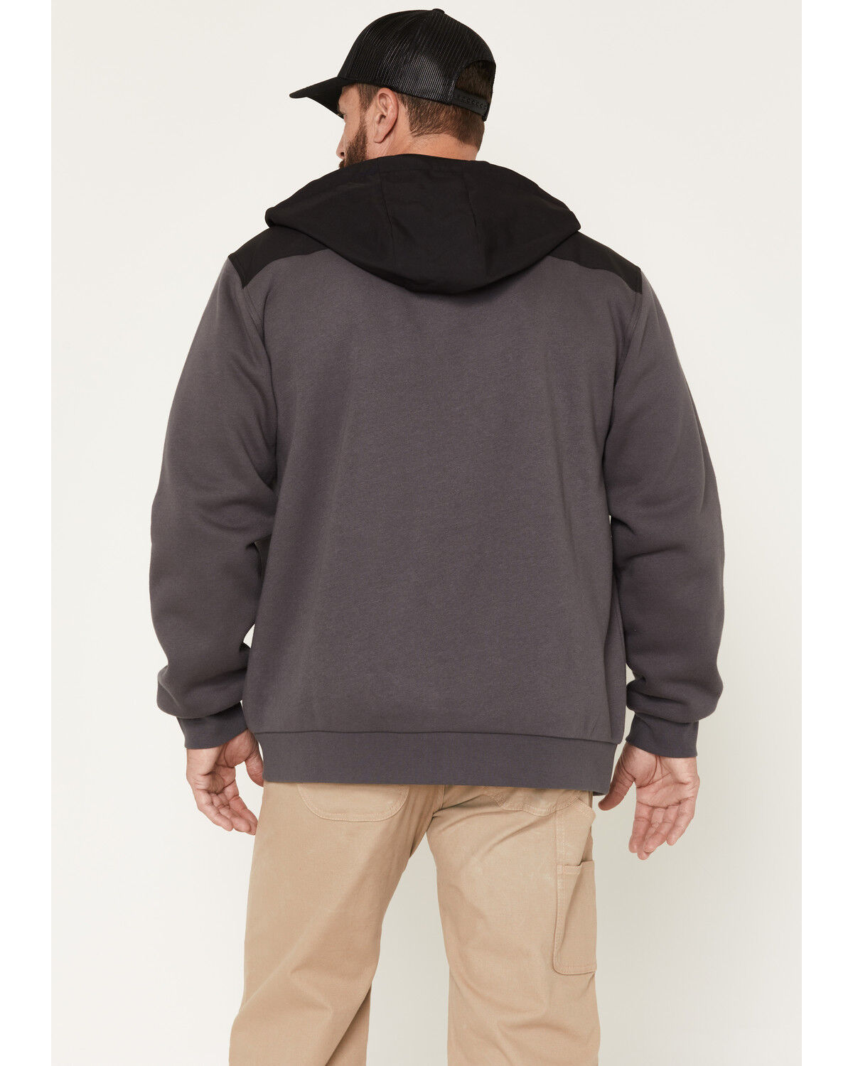 Image #4 - Hawx Men's Hard Face Full Zip Fleece Hooded Sweatshirt, Charcoal, hi-res