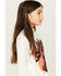 Image #2 - Shyanne Girls' Horse Print Long Bell Sleeve Shirt, Cream, hi-res