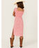 Image #4 - Trixxi Girls' Smocked Puff Sleeve Dress, Pink, hi-res