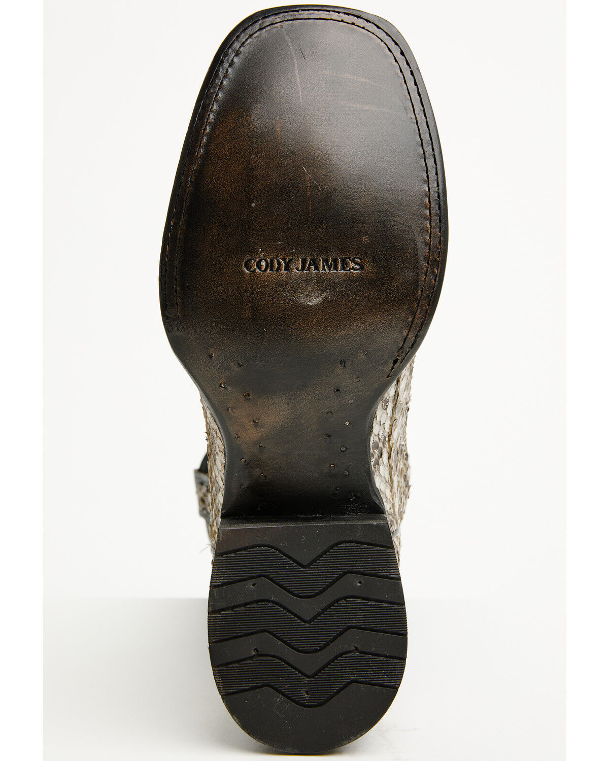 Image #7 - Cody James Men's Exotic Anaconda Western Boots - Broad Square Toe, Black, hi-res