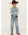 Image #1 - Cody James Little Boys' Cloverleaf Light Wash Slim Stretch Bootcut Jeans, Light Wash, hi-res