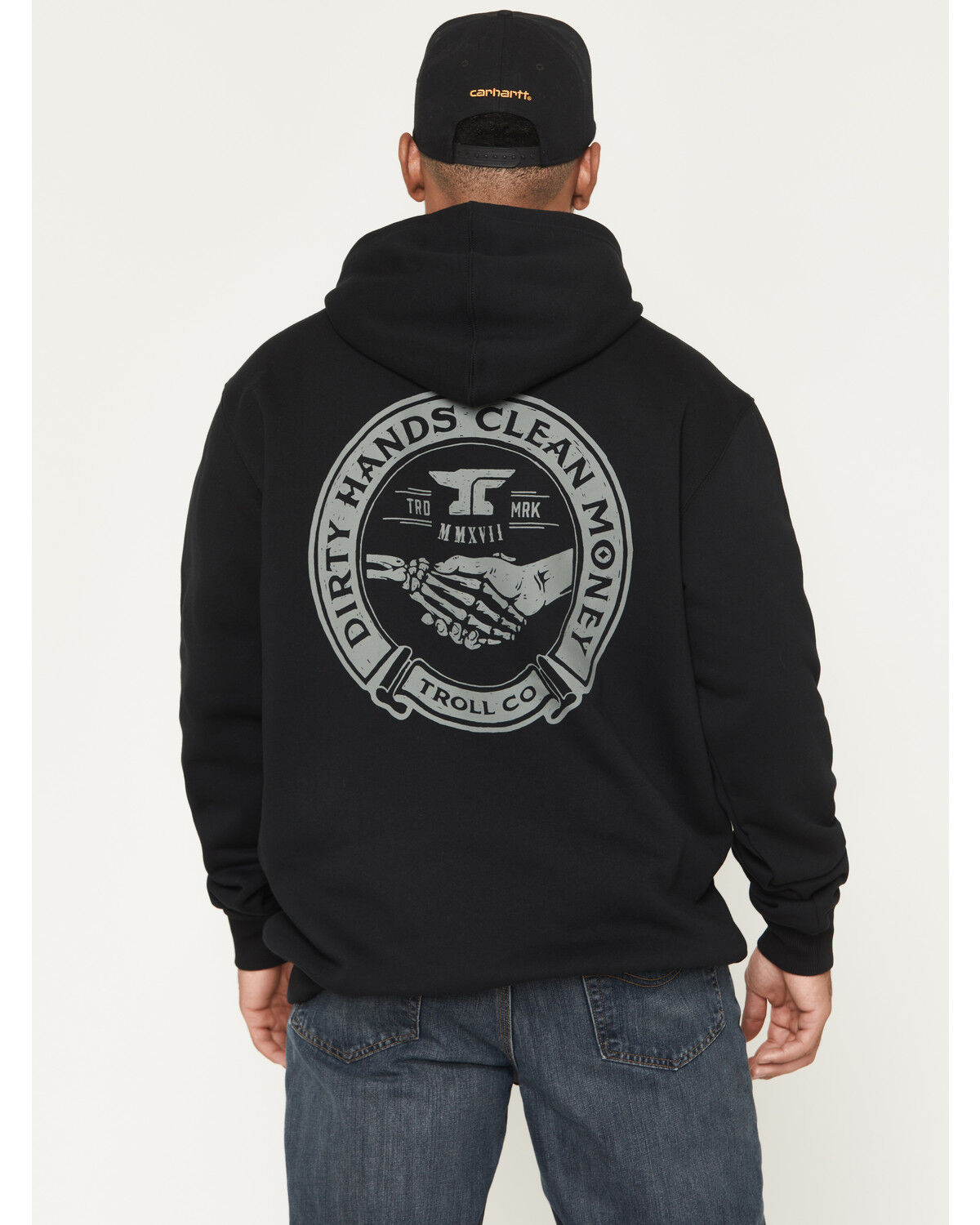 Image #1 - Troll Co Men's FR Haggler Graphic Hooded Sweatshirt - Big, Black, hi-res