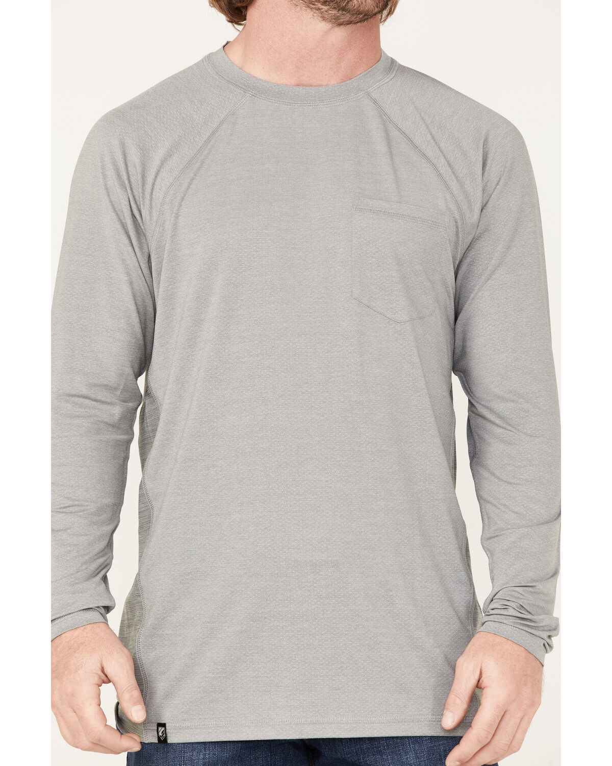 Image #3 - RANK 45&reg; Men's Solid Performance Long Sleeve T-Shirt, Charcoal, hi-res
