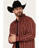 Image #2 - Moonshine Spirit&reg; Men's El Jefe Dobby Striped Print Long Sleeve Snap Western Shirt, Burgundy, hi-res