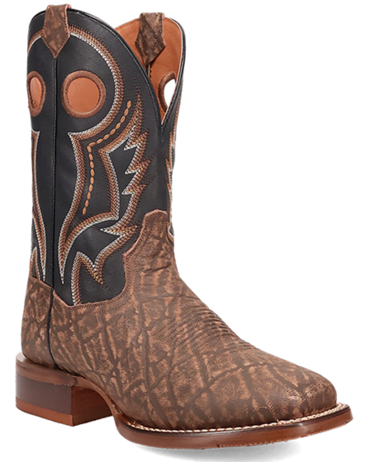 Image #1 - Dan Post Men's Elephant Print Performance Western Boots - Broad Square Toe, Brown, hi-res
