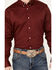 Image #3 - RANK 45® Men's Solid Basic Twill Logo Long Sleeve Button-Down Western Shirt - Big, Wine, hi-res