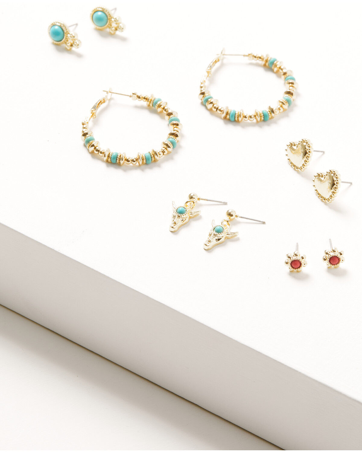 Image #1 - Shyanne Women's Southwest Love Earring Set - 5 Piece, Gold, hi-res