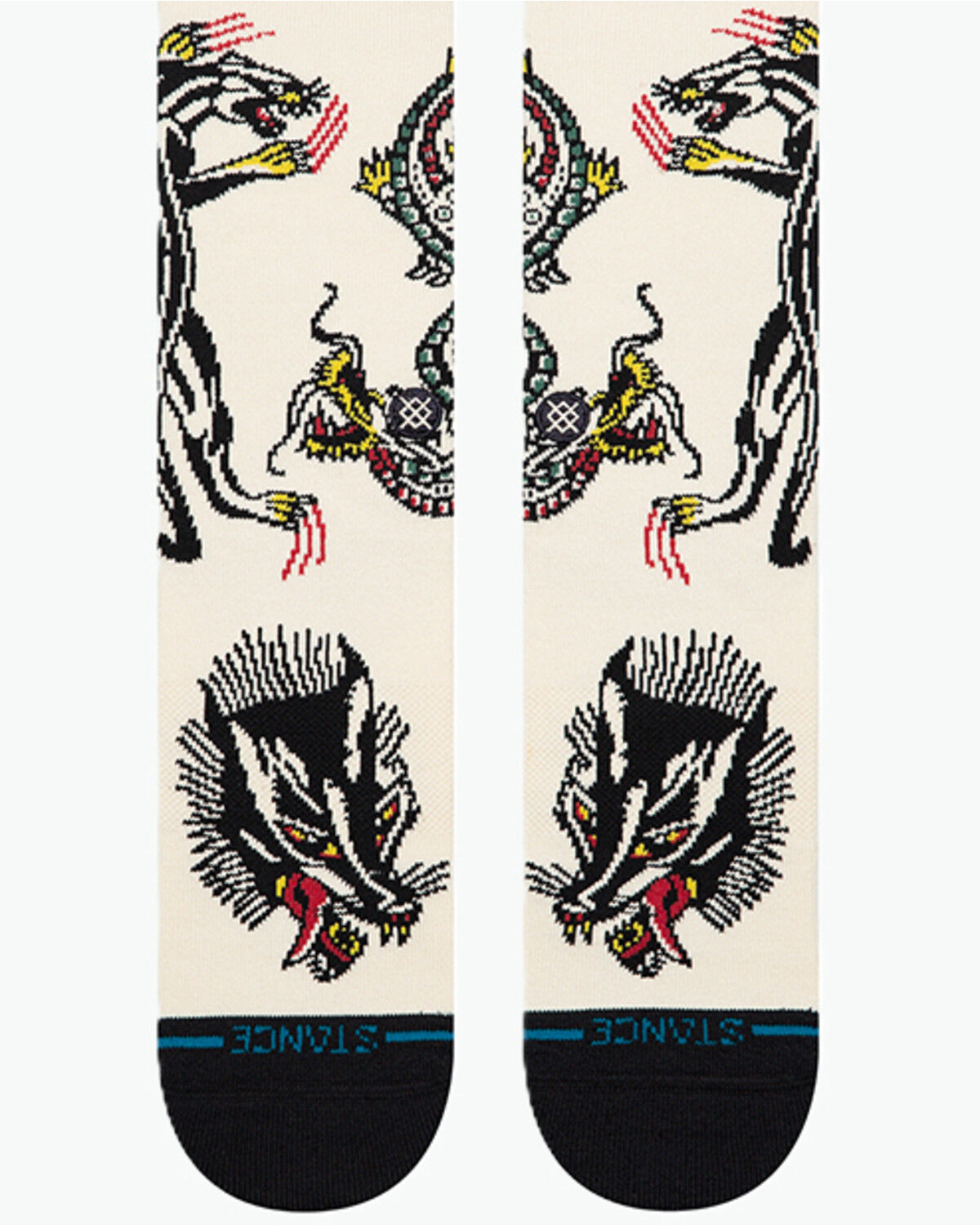 Image #2 - Stance Men's Battle Crew Socks, Cream, hi-res