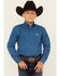 Image #1 - Cinch Boys' Geo Print Long Sleeve Button-Down Western Shirt, Royal Blue, hi-res