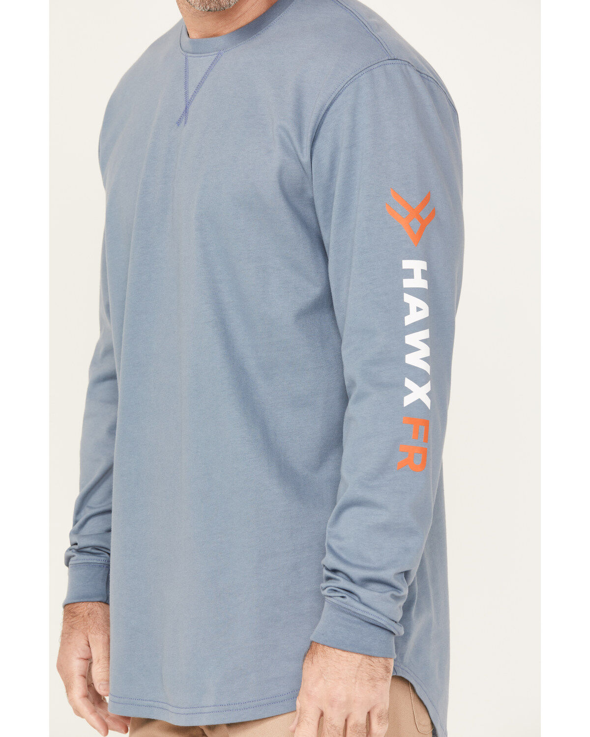 Image #3 - Hawx Men's FR Logo Long Sleeve Work T-Shirt&nbsp;- Big & Tall, Blue, hi-res