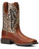 Image #1 - Ariat Girls' Koel VentTEK Leopard Print Western Boots - Broad Square Toe, Brown, hi-res