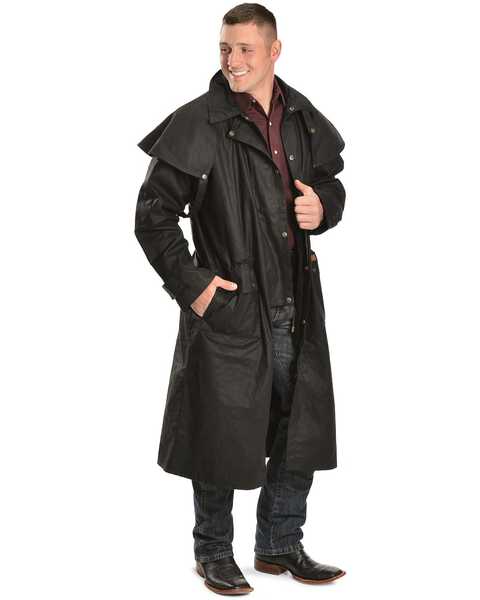 Image #1 - Outback Men's Low Ride Duster Coat, Black, hi-res