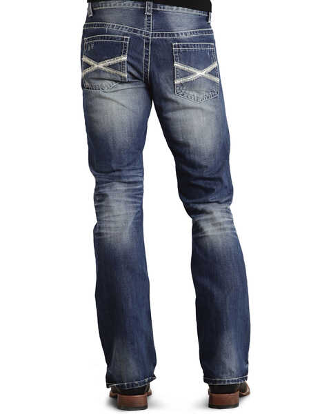 Image #1 - Stetson Rock Fit Bold X Stitched Jeans, Med Wash, hi-res