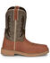 Image #2 - Justin Men's Bolt Redwood Pull On Soft Work Boots - Square Toe , Brown, hi-res