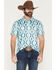 Image #1 - Rock & Roll Denim Men's Dale Brisby Southwestern Print Short Sleeve Button-Down Polo, Turquoise, hi-res