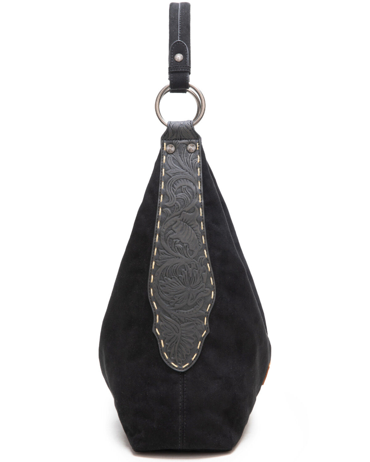 Image #2 - Wrangler Women's Floral Tooled Hobo Bag with Pouch, Black, hi-res