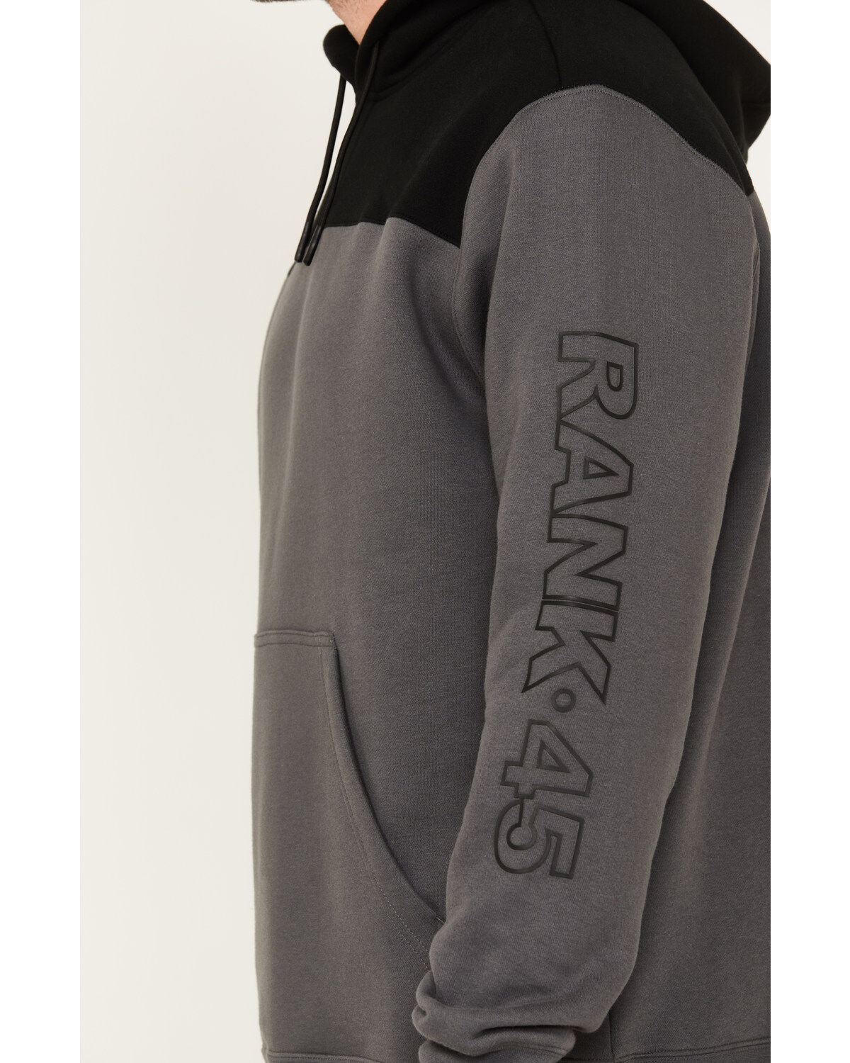 Image #3 - RANK 45&reg; Men's Reflective Sleeve Hooded Sweatshirt, Charcoal, hi-res