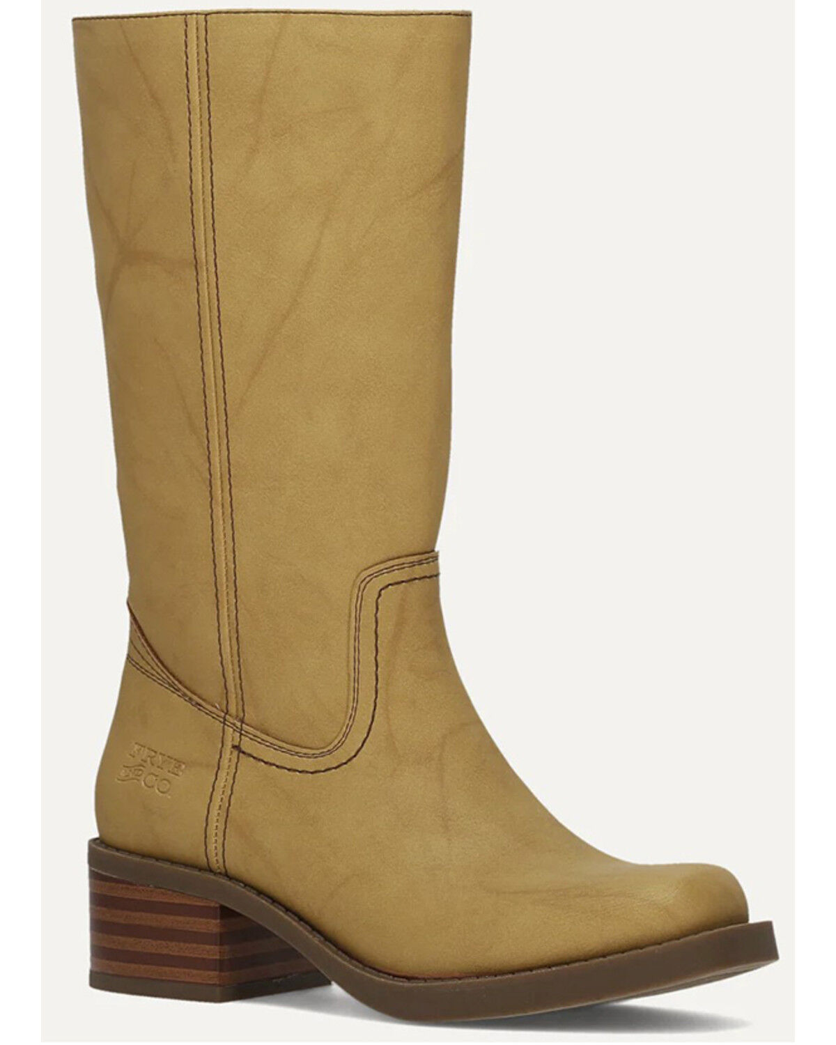 Image #1 - Frye & Co Girls' Miranda Tall Fashion Boots - Broad Square Toe, Yellow, hi-res