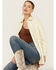 Image #2 - Sadie & Sage Women's Faux Leather Ecru Shacket, Ivory, hi-res