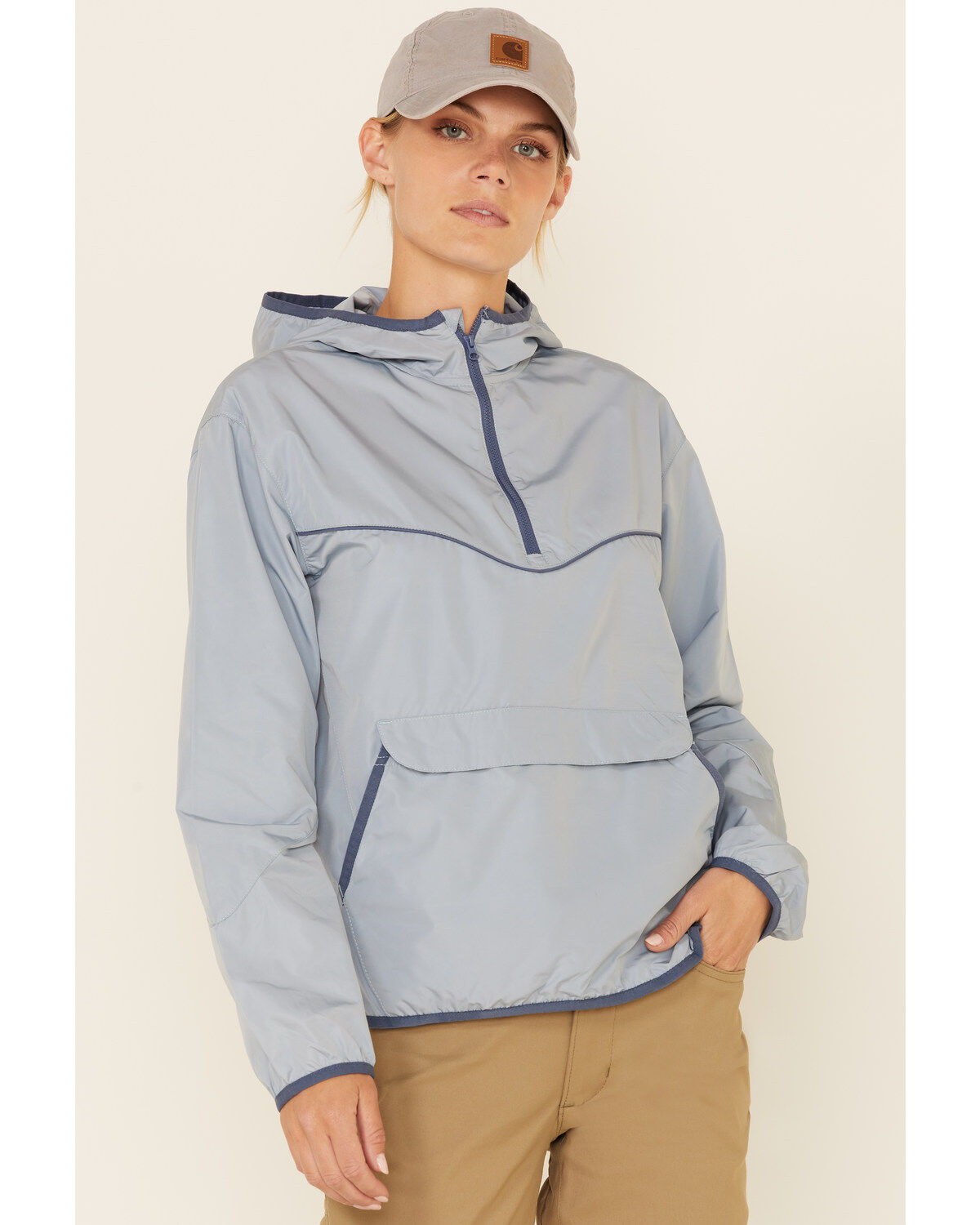 Image #1 - ATG by Wrangler Women's All-Terrain Anorak Windbreaker, Blue, hi-res