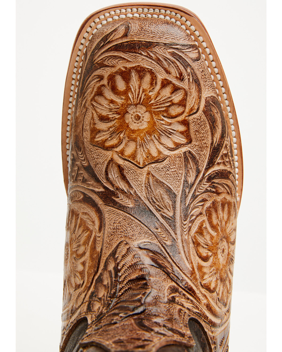 Image #6 - Tanner Mark Women's Jungle Tooled Tall Western Boots - Broad Square Toe, Brown, hi-res