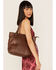 Image #1 - Cleo + Wolf Women's Basketweave Leather Tote, Brown, hi-res