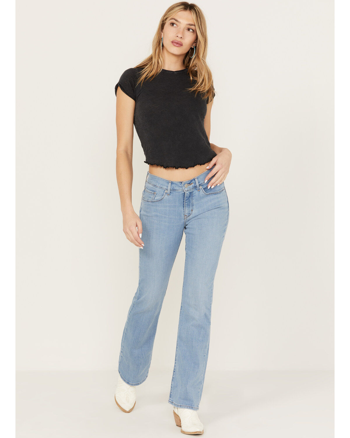Image #1 - Levi's Women's Light Wash Mid Rise Lapis Sense Classic Bootcut Jeans, Blue, hi-res
