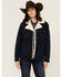 Image #1 - Wrangler Women's Dark Wash Sherpa Lined Denim Jacket , Blue, hi-res