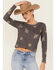 Image #1 - Cleo + Wolf Women's Calvin Floral Embroidered Long Sleeve Thermal Shirt, Charcoal, hi-res